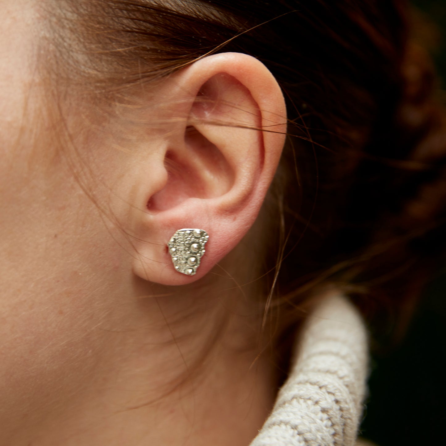 earrings sea urchin fragments
